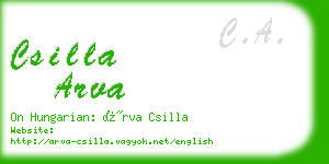 csilla arva business card